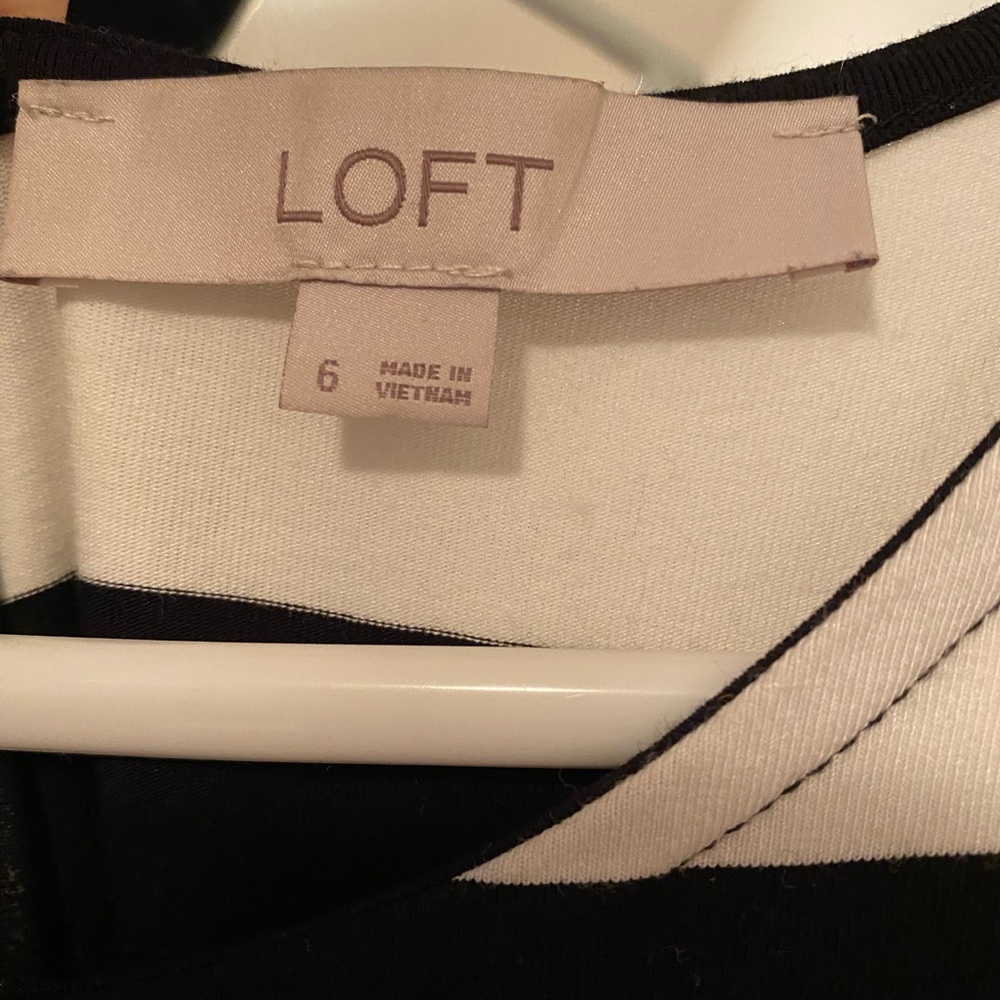 Loft black and white striped dress